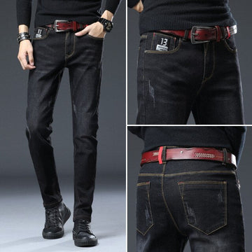 Wiaofellas new trend brand men's slim jeans fashion business classic style men's fashion brand casual slim elastic feet trousers